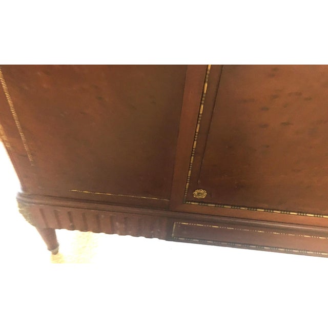 Bronze Early 20thc French Louis XVI Style Carved Walnut Bed W/ Bronze Ormolu Mounts For Sale - Image 8 of 14