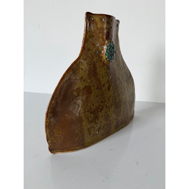 Modern Organic Studio Pottery Sculptural Vase Signed Sue For Sale - Image 10 of 12