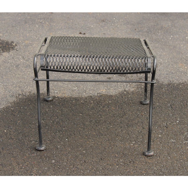 Mid Century Modern Wrought Iron Outdoor Foot Rest or Ottoman Chairish