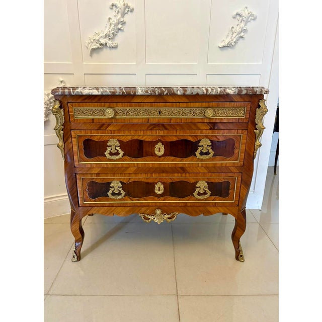 Stone French Victorian Marble Top Commode with Drawers, 1850s For Sale - Image 7 of 17