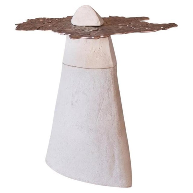 Talisman Side Table #2 in Stoneware and Bronze by Margaux Leycuras For Sale - Image 4 of 4