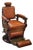 Leather & Metal Antique Reclyinging Barber Chair by Koken For Sale
