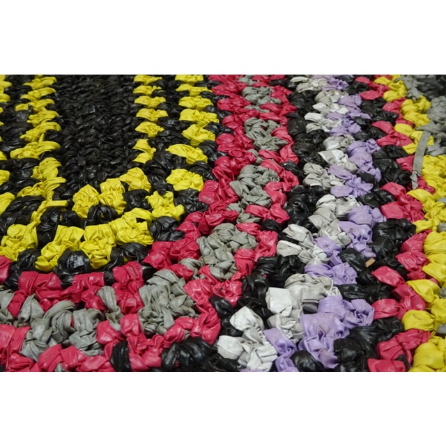 1950s Rag Rug Swedish Mid Century Vinyl For Sale - Image 5 of 5