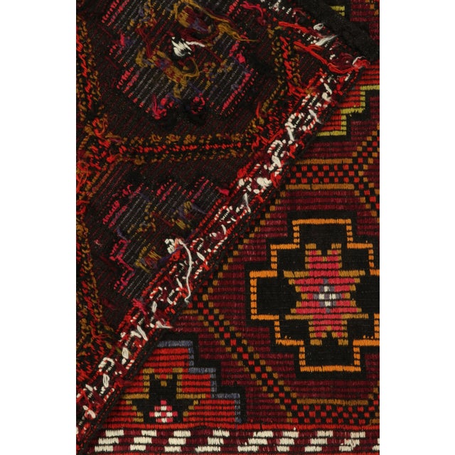 Textile Vintage Chaput Kilim Rug in Red, Gold & Brown Geometric Honeycomb Pattern For Sale - Image 7 of 7