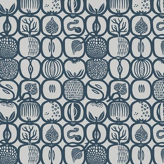 Sample - Borastapeter Fruktlåda Wallpaper in Slate For Sale