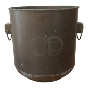 Mid 20th Century Large Chinese Bucket With Handles and Unrestored Patina
