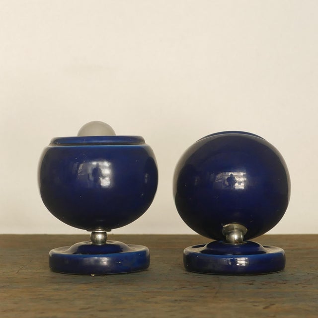 Space Age Glazed Ceramic Wall Lights, 1960s, Set of 2 For Sale - Image 6 of 12