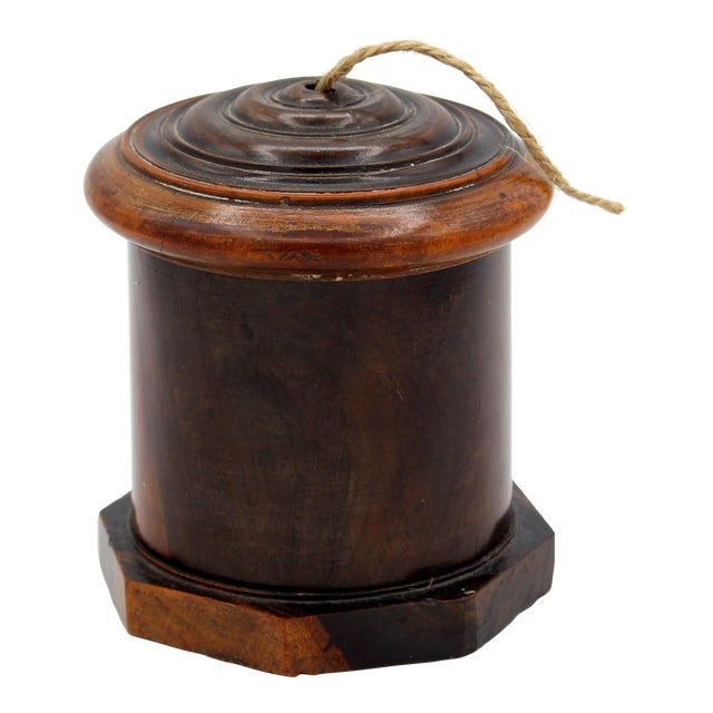 Mid-19th Century English Turned & Carved Treen Twine Holder Box For Sale