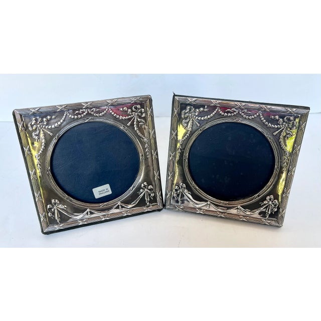 Vintage British Sterling Silver Embossed Picture Frames - A Pair For Sale In Dallas - Image 6 of 14