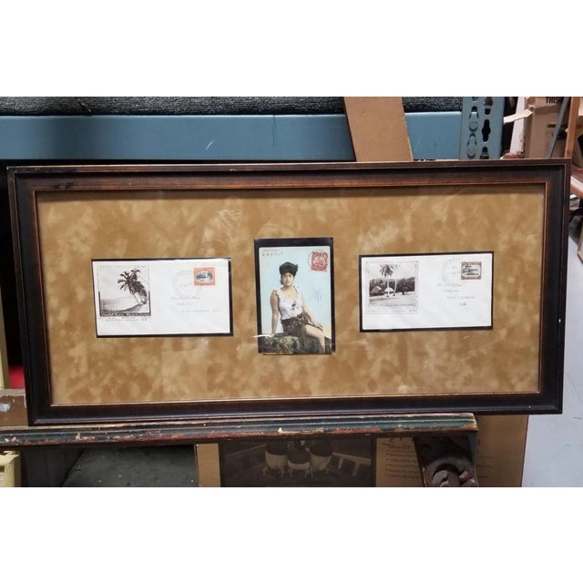 Brown Framed Set of Samoan Island Vintage Postcards For Sale - Image 8 of 8