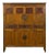 Large Chinese Qing Elm Armoire with Carved Motifs and Red Lacquered Accents For Sale