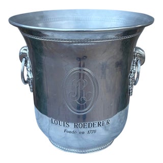 Vintage French Louis Roederer Polished Aluminum Champagne Bucket For Sale
