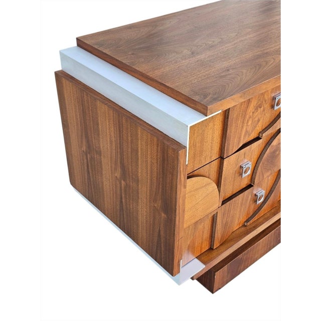 Mid Century Mosaic Brutalist Modern Walnut Dresser by Tobago For Sale - Image 12 of 18