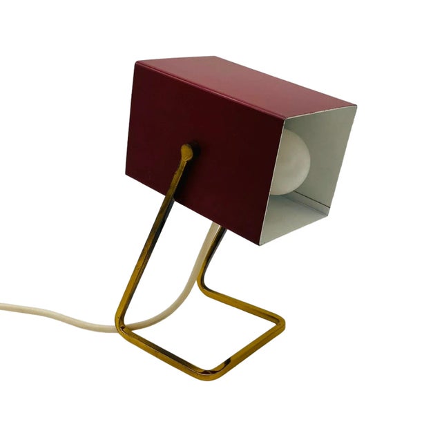 Mid-Century Modern Metal Table Lamp with Brass Base from Kaiser Leuchten, 1960s For Sale - Image 6 of 6