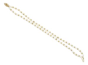 Double Row Cultured Pearl Bracelet 14k Yellow Gold