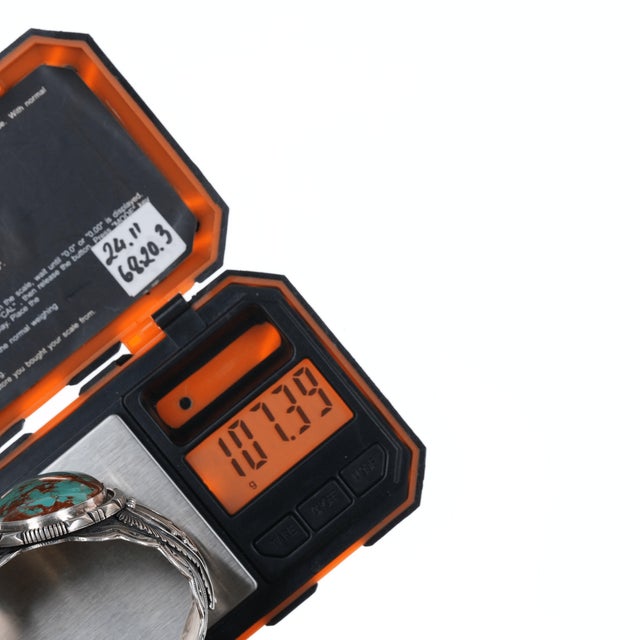 7.25" Marcella James Navajo silver and turquoise cuff bracelet, likely never worn. ;<br> Marked or unmarked as shown...