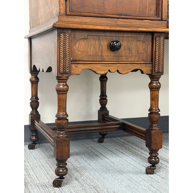 Art Deco Large Jacobean Style Antique Sideboard / Credenza ~ Great as Tv Stand For Sale - Image 3 of 13