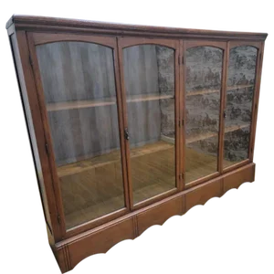 Antique Shanxi Province Teak and Glass Display Cabinet/Bookcase