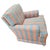 Vintage Lee Industries Swivel Armchair Rocker Striped Rolled Arm Chair MCM Blue For Sale In West Palm - Image 6 of 14