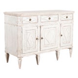 19th Century Swedish White Painted Pine Sideboard Buffet For Sale