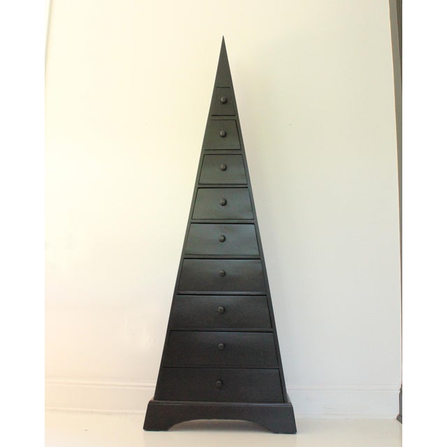 Mid-Century Modern 1990s Black Stained Pyramid Chest of Drawers For Sale - Image 3 of 10