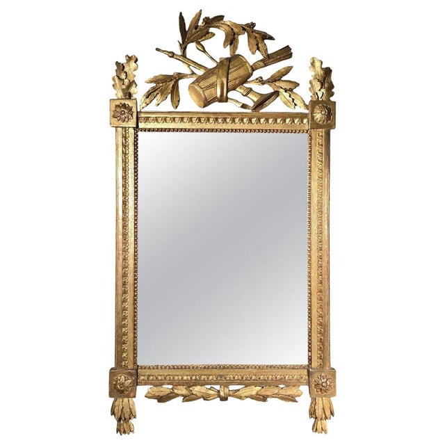 Antique French Giltwood Mirror with Original Glass, 1740 For Sale - Image 11 of 11