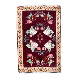 1960s, Handmade Antique Romanian Bessarabian Kilim 6.8' X 10' For Sale