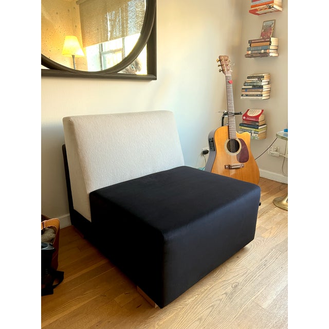 Ludlow Lounge Chair - Contemporary modern lounge or accent chair designed by Brett Design NY, in a dual-tone and fabric....