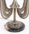 Art Deco Five-Branch Glass and Marble Table Lamp, four frosted glass floral motif shades emerging from central column and...