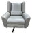 Restoration Hardware "Luke" Gray Leather Swivel Recliner For Sale