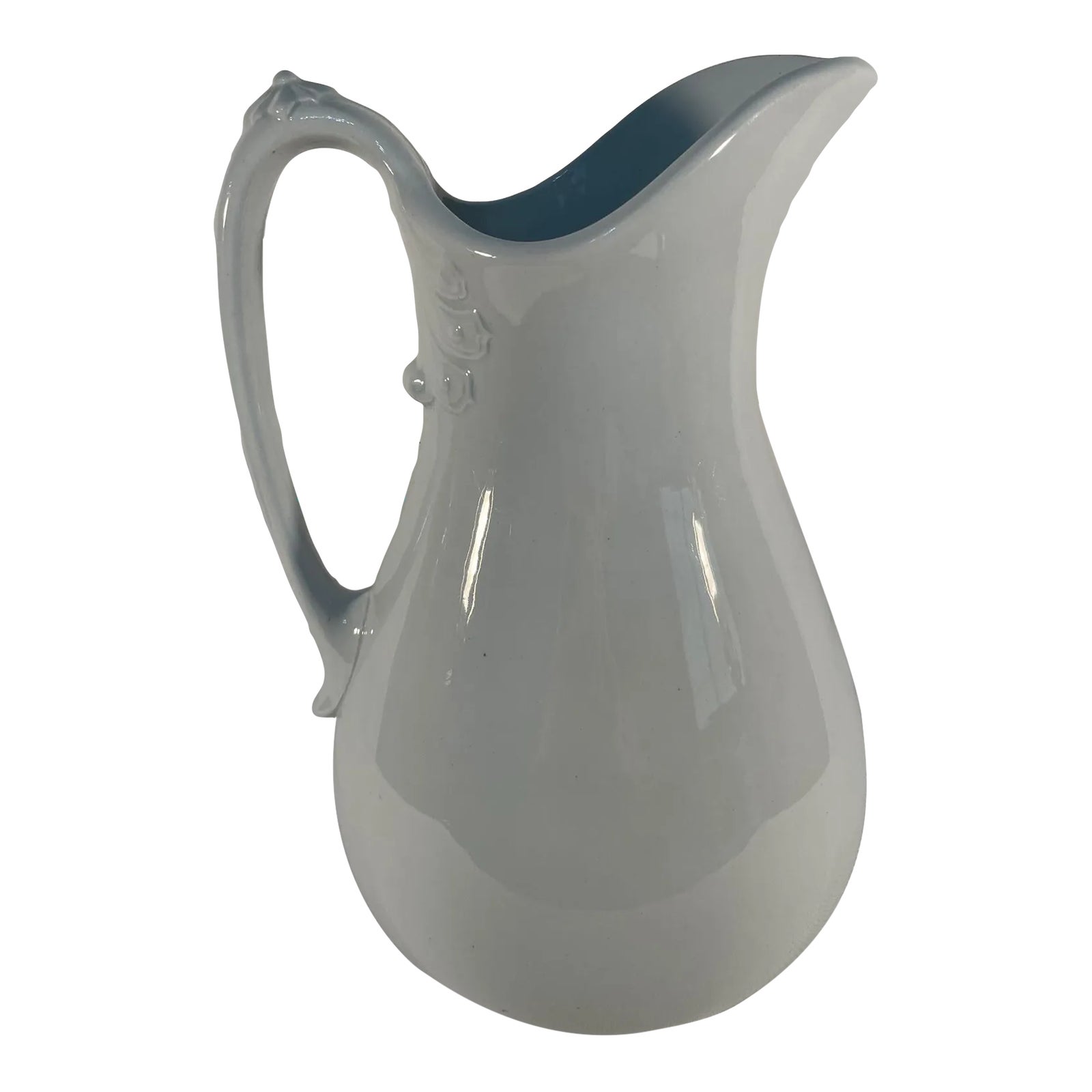 Antique English White Stone China Pitcher | Chairish
