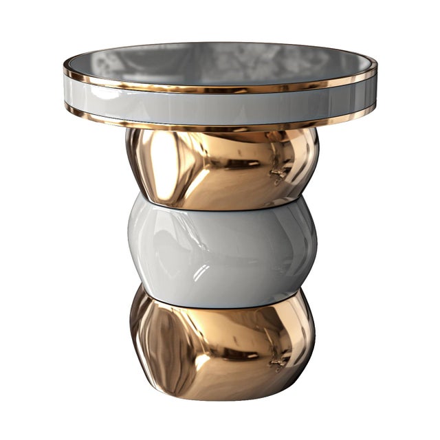 Bronze "Gradino" Side Table With Bronze and Stainless Steel, Handmade For Sale - Image 8 of 8
