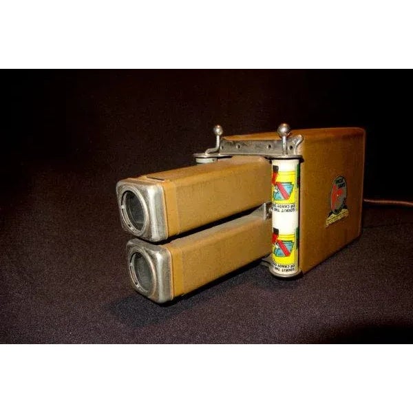 1930s Uncle Sam’s Hand Crank Movie Film Strip Projector With Vintage Color Film Strip Roll For Sale - Image 9 of 10