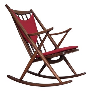 Vintage Danish Rocking Chair by Frank Reenskaug for Bramin, 1960s For Sale