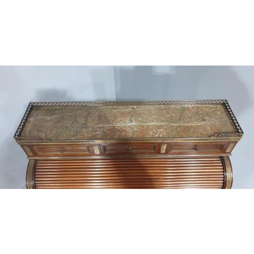 Brass Inlaid Ladies Bureau Desk For Sale - Image 9 of 18