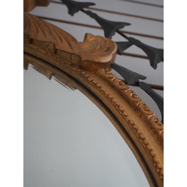 Wood Pair of Baroque-Style Toleware Metal and Giltwood Mirrors With Sconces For Sale - Image 7 of 13