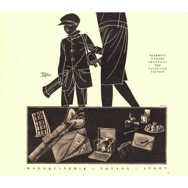 Art Deco 1928 French Art Deco Original Hermes Golf Print For Sale - Image 3 of 3