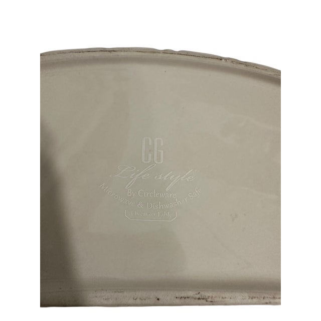 Blue Harbor Collection Cream Embossed Floral 2.5-Quart Oval Covered Casserole Dish For Sale - Image 11 of 11