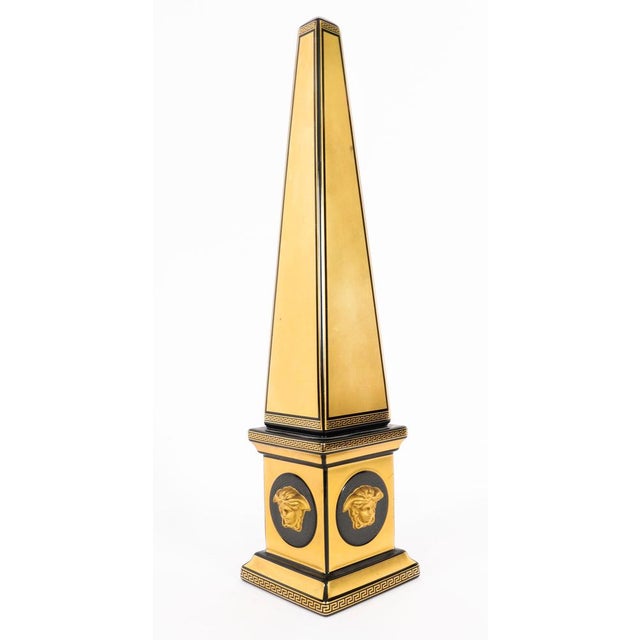 Vintage Golden Porcelain Medusa Obelisk Versace for Rosenthal, 20th Century For Sale - Image 12 of 16
