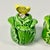 Kelly Green 1970s Vintage Boho Chic Hollywood Regency Lettuce Leaf Salt & Pepper Shakers - A Pair. For Sale - Image 8 of 11