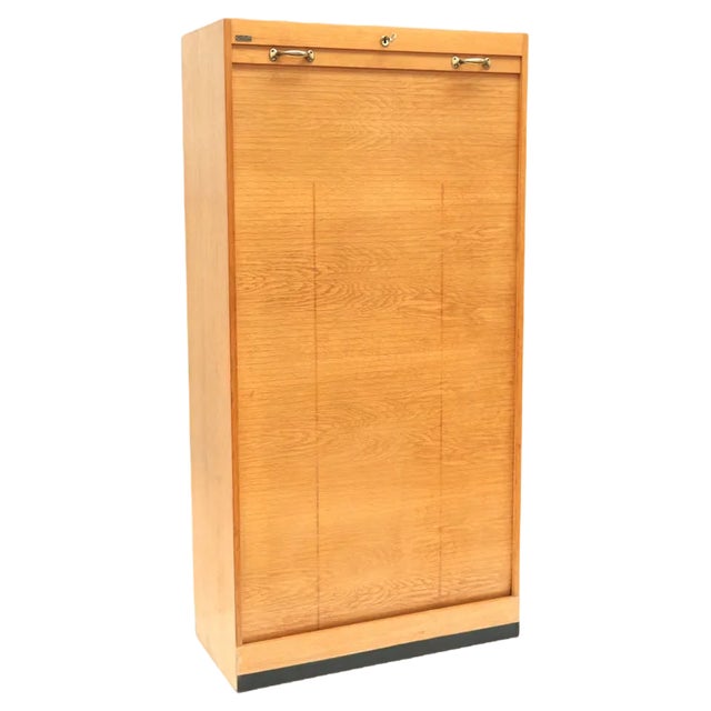 Vintage High Cabinet with Roller Door, 1970s For Sale