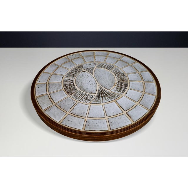 Ceramic Coffee Table with Sculptural Pedestal Base from Vallauris, 1960s For Sale - Image 12 of 15