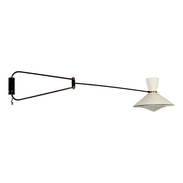 Large Double-Arm Wall Sconce by Robert Mathieu, France, 1950 For Sale