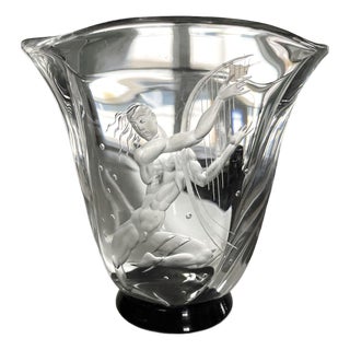 1930s Vase, Nude Man With Harp For Sale