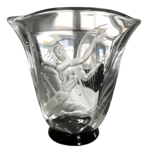 1930s Vase, Nude Man With Harp