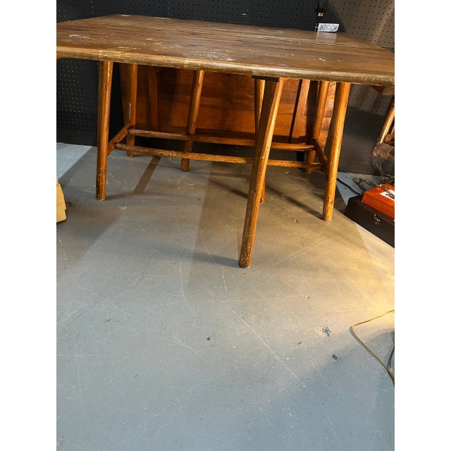 Handcrafted Knotty Pine Gateleg FarmTable For Sale - Image 9 of 12