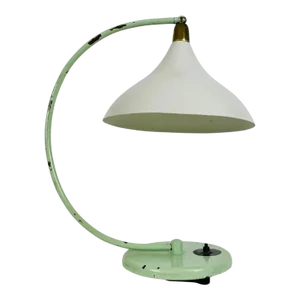 Italian Green Metal Table Lamp, 1960s, Italy