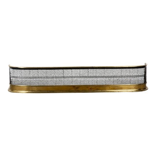 Antique Regency Pierced Brass Fire Fender For Sale