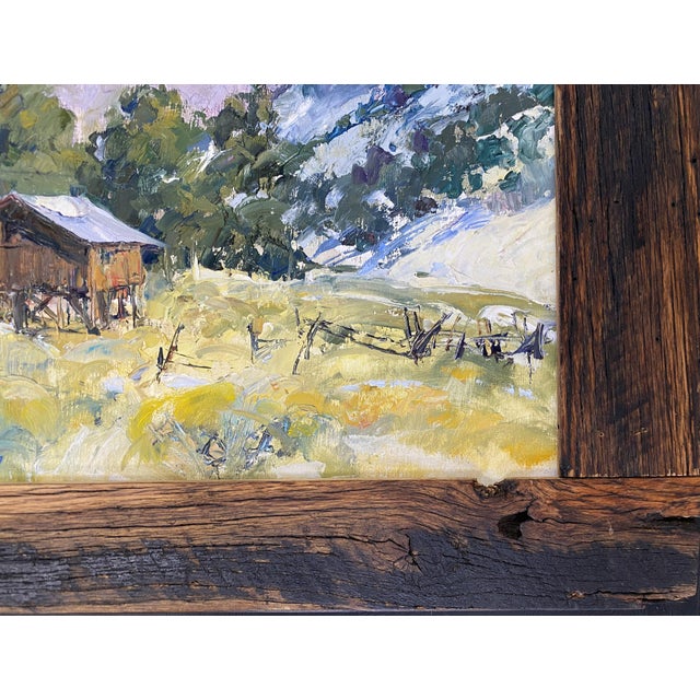 "February Morning" ~ Lorie Batson, Original Oil Painting, a Quiet Rural Landscape With a Rustic Charm and Morning Light on the Old Loafing Shed. For Sale - Image 6 of 11