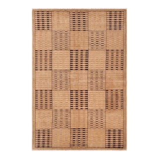 Bohemian Gabbeh Tan/Brown Wool Rug - 6'1'' X 8'10'' For Sale